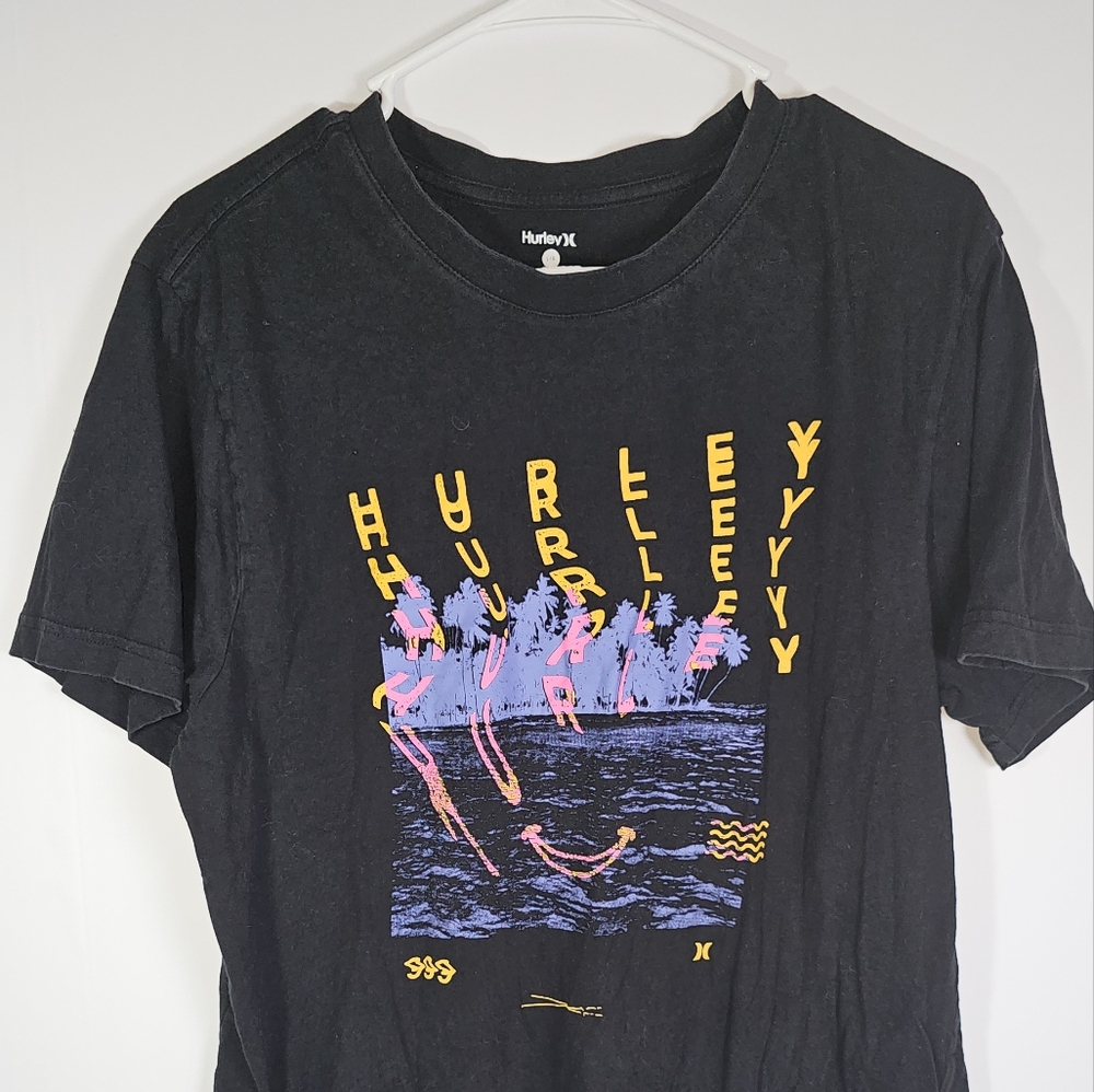 Hurley‎ Black Tee with Vibrant Graphic